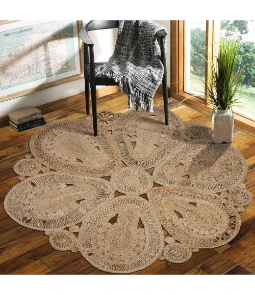 LR Home NATURAL FIBER 12029 Natural 6' Round Rug