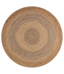 LR Home Natural Fiber 12032 Natural/ Gray 8' Round Rug