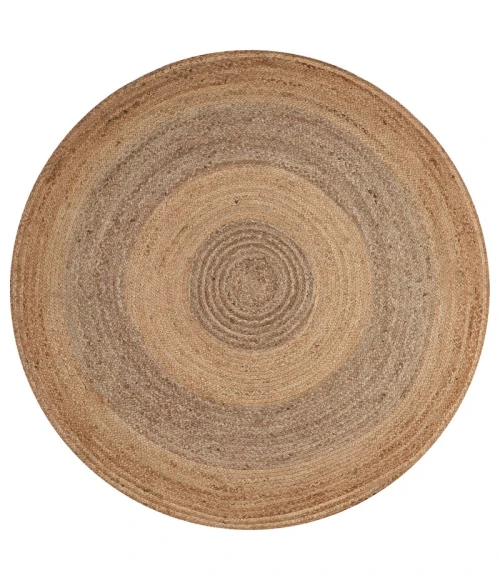 LR Home NATURAL FIBER 12032 Natural/ Gray 8' Round Rug