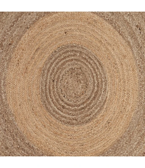 LR Home NATURAL FIBER 12032 Natural/ Gray 8' Round Rug