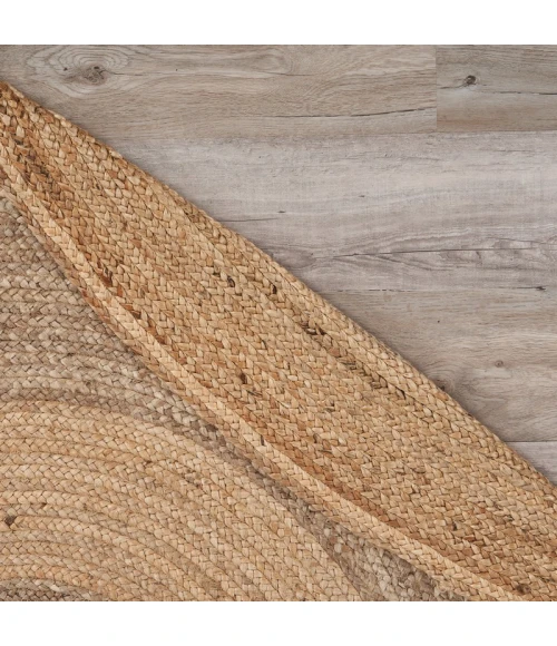 LR Home NATURAL FIBER 12032 Natural/ Gray 8' Round Rug