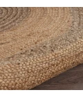 LR Home NATURAL FIBER 12032 Natural/ Gray 8' Round Rug