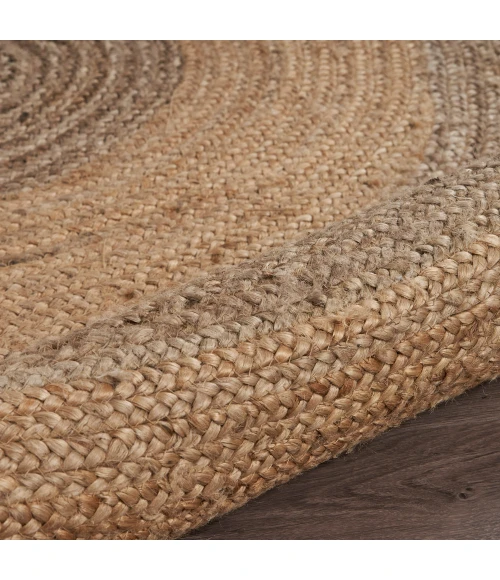 LR Home NATURAL FIBER 12032 Natural/ Gray 8' Round Rug