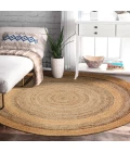 LR Home NATURAL FIBER 12032 Natural/ Gray 8' Round Rug