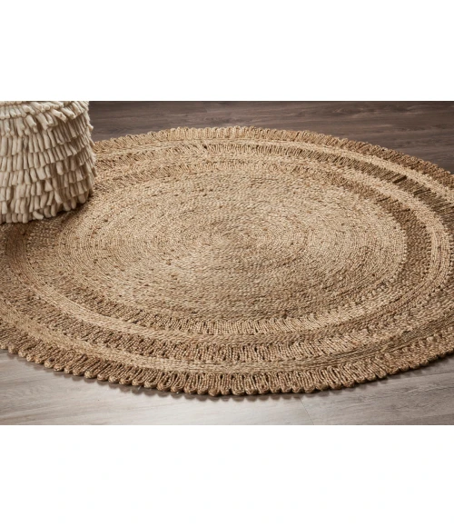 LR Home NATURAL FIBER 12034 Gray 6' Round Rug