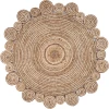 LR Home Natural Fiber 12040 Natural 4' X 4' Round Rug