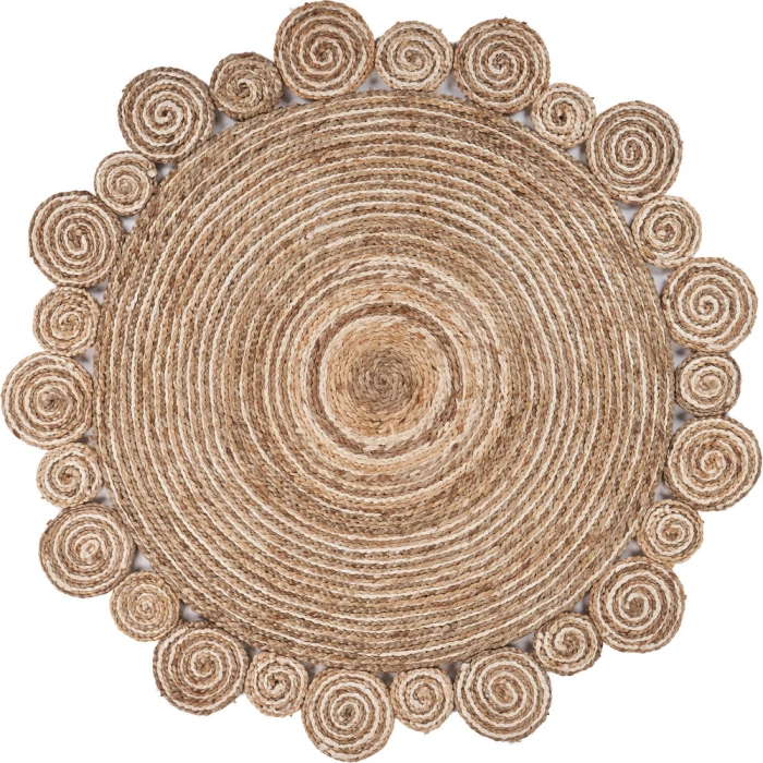 LR Home NATURAL FIBER 12040 Natural 4' X 4' Round Rug