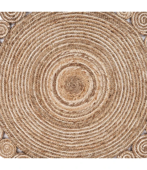 LR Home NATURAL FIBER 12040 Natural 7'-6" X 7'-6" Round Rug