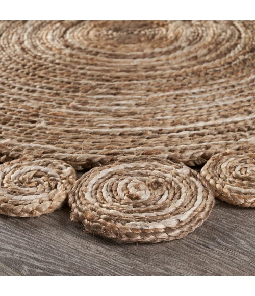 LR Home NATURAL FIBER 12040 Natural 7'-6" X 7'-6" Round Rug