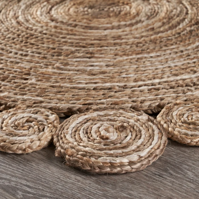 LR Home NATURAL FIBER 12040 Natural 4' X 4' Round Rug