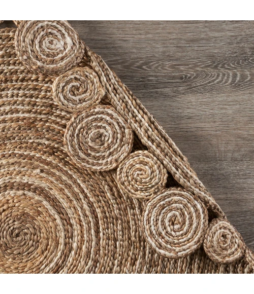 LR Home NATURAL FIBER 12040 Natural 7'-6" X 7'-6" Round Rug