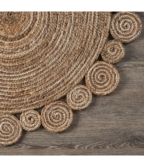 LR Home NATURAL FIBER 12040 Natural 7'-6" X 7'-6" Round Rug