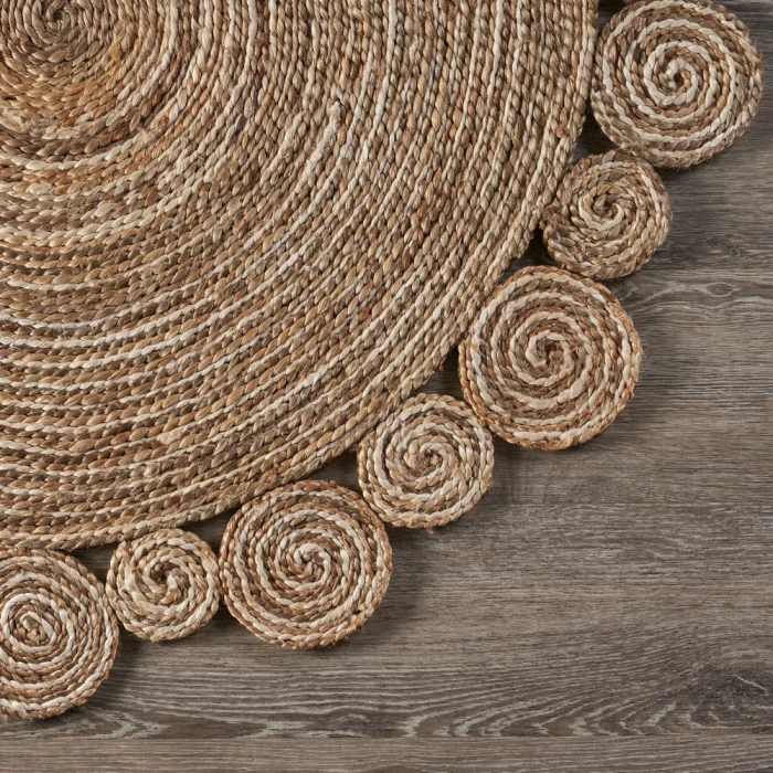 LR Home NATURAL FIBER 12040 Natural 4' X 4' Round Rug