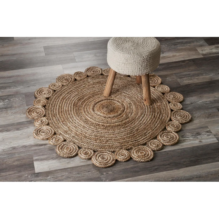 LR Home NATURAL FIBER 12040 Natural 4' X 4' Round Rug