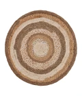 LR Home NATURAL FIBER 12041 Bleach/ Gray 4' X 4' Round Rug