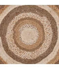 LR Home NATURAL FIBER 12041 Bleach/ Gray 4' X 4' Round Rug