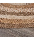 LR Home NATURAL FIBER 12041 Bleach/ Gray 4' X 4' Round Rug