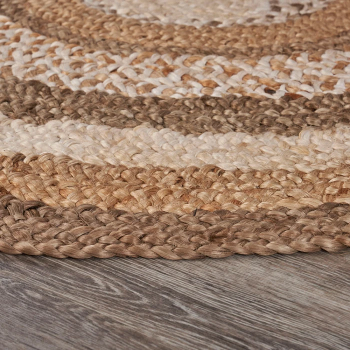 LR Home NATURAL FIBER 12041 Bleach/ Gray 7'-6" X 7'-6" Round Rug