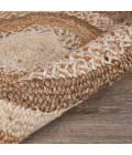 LR Home NATURAL FIBER 12041 Bleach/ Gray 4' X 4' Round Rug