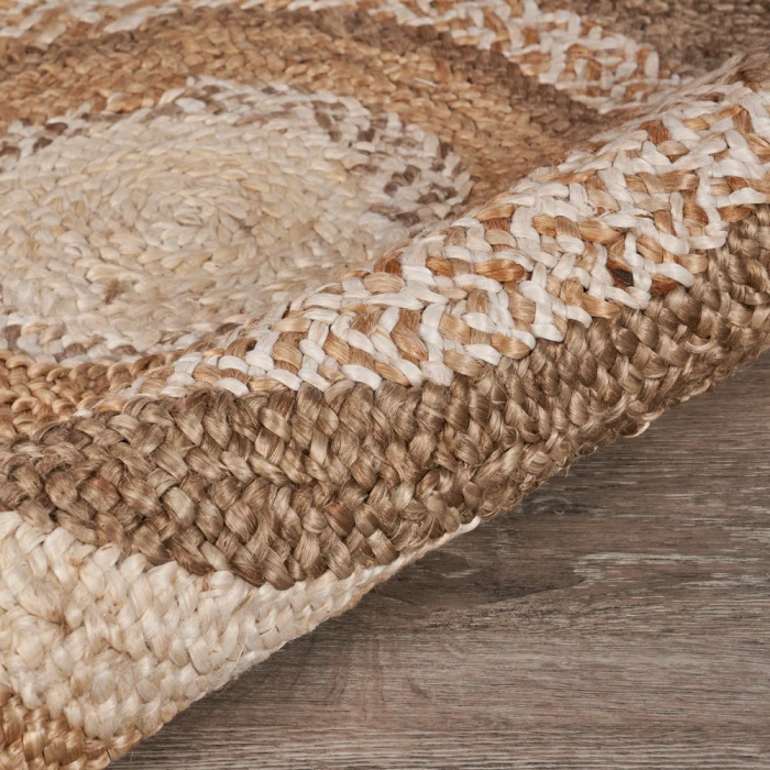 LR Home NATURAL FIBER 12041 Bleach/ Gray 7'-6" X 7'-6" Round Rug