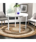 LR Home NATURAL FIBER 12041 Bleach/ Gray 4' X 4' Round Rug