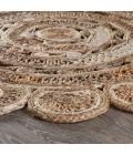 LR Home NATURAL FIBER 12042 Bleach/ Gray 7'-6" X 7'-6" Round Rug