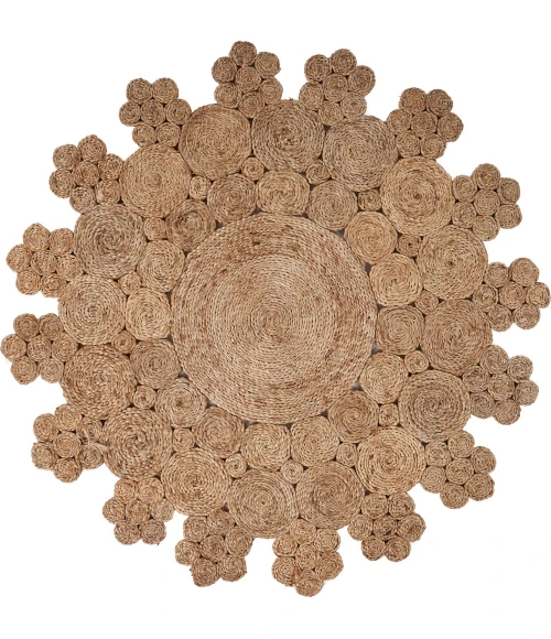 LR Home NATURAL FIBER 12043 Natural 4' X 4' Round Rug