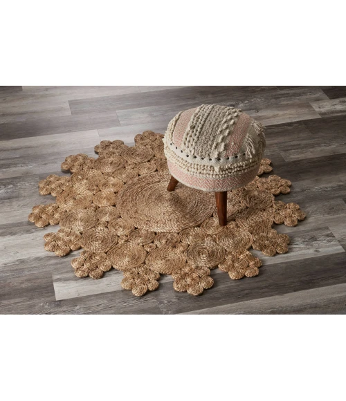 LR Home NATURAL FIBER 12043 Natural 4' X 4' Round Rug