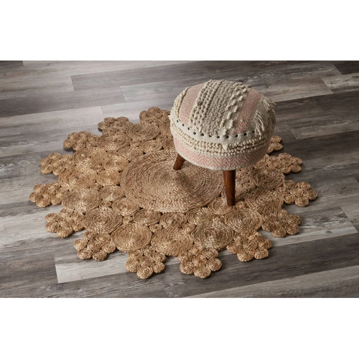LR Home NATURAL FIBER 12043 Natural 4' X 4' Round Rug