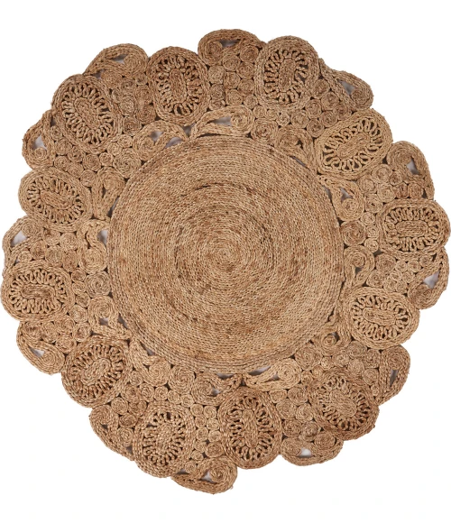 LR Home NATURAL FIBER 12045 Natural 6' Round Rug