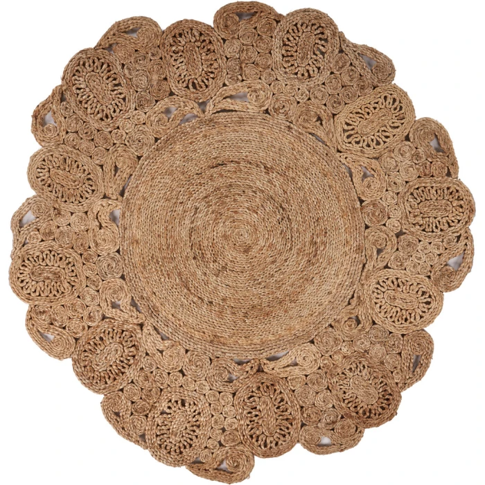LR Home NATURAL FIBER 12045 Natural 4' X 4' Round Rug