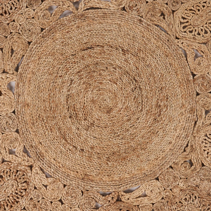 LR Home NATURAL FIBER 12045 Natural 4' X 4' Round Rug