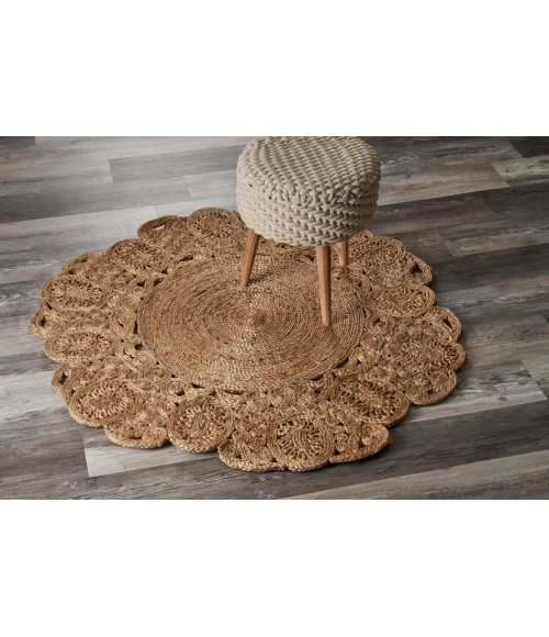 LR Home NATURAL FIBER 12045 Natural 6' Round Rug