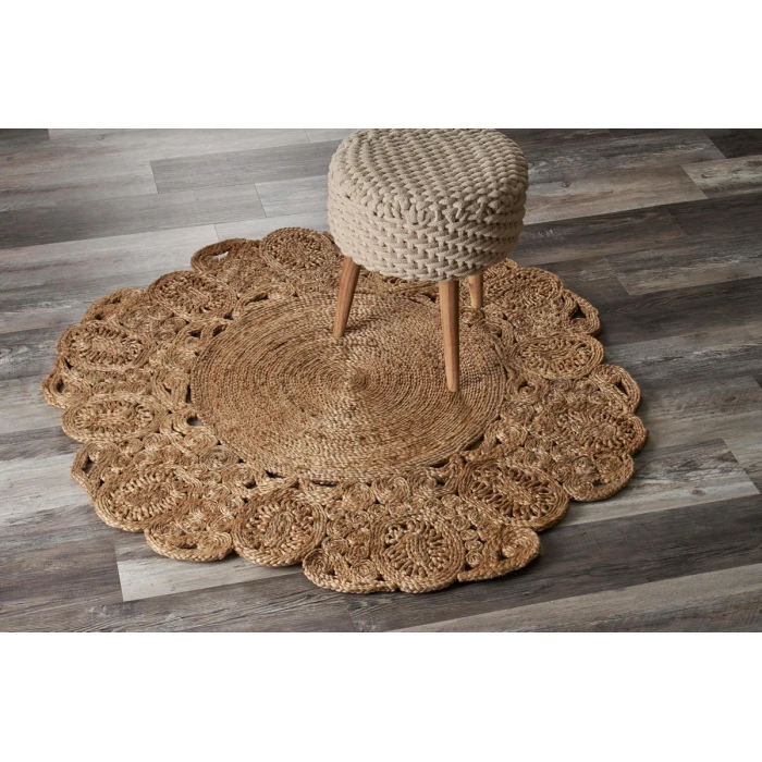 LR Home NATURAL FIBER 12045 Natural 4' X 4' Round Rug