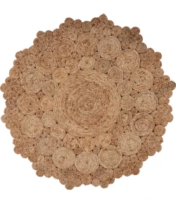 LR Home Natural Fiber 12046 Natural 4' X 4' Round Rug