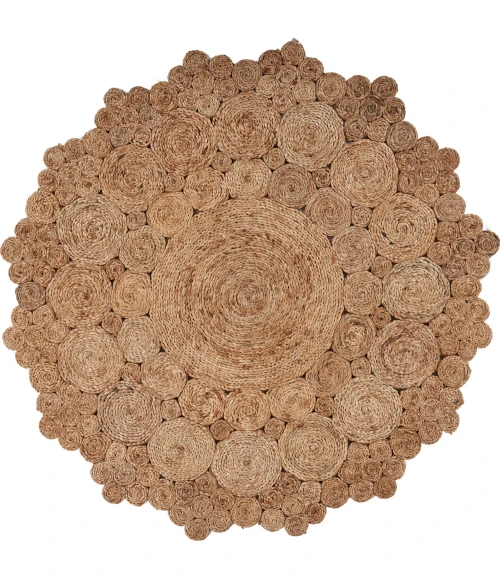 LR Home NATURAL FIBER 12046 Natural 4' X 4' Round Rug
