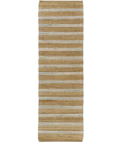 LR Home Natural Fiber Spa Blue/Natural 82490 2 ft. 6 in. X 7 ft. 9 in. Rect. Rug