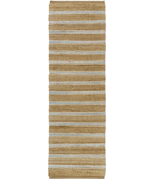 LR Home Natural Fiber Spa Blue/Natural 82490 2 ft. 6 in. X 7 ft. 9 in. Rect. Rug