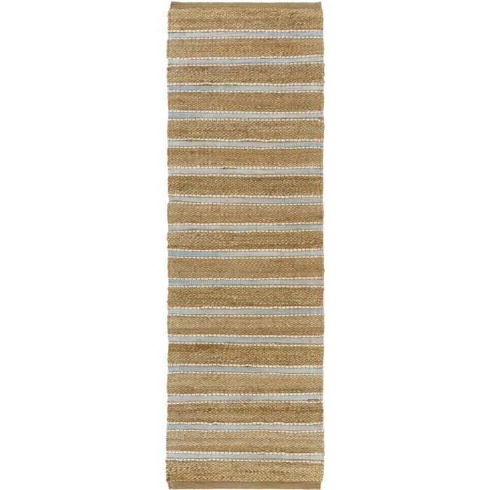 LR Home Natural Fiber Spa Blue/Natural 82490 2 ft. 6 in. X 7 ft. 9 in. Rect. Rug
