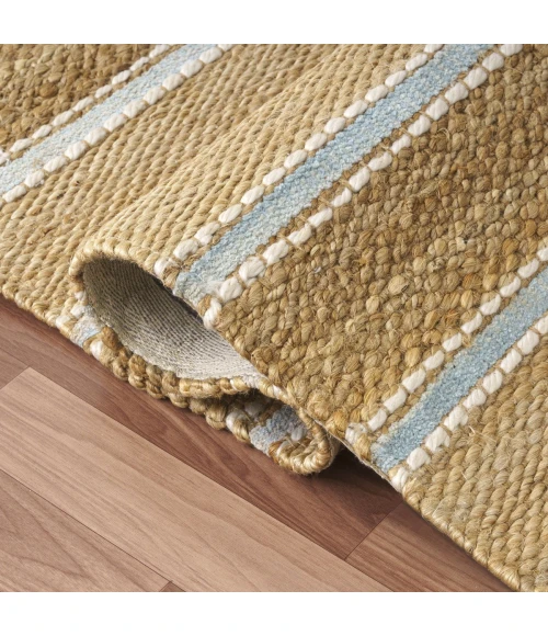 LR Home Natural Fiber Spa Blue/Natural 82490 10 ft. X 14 ft. Rect. Rug