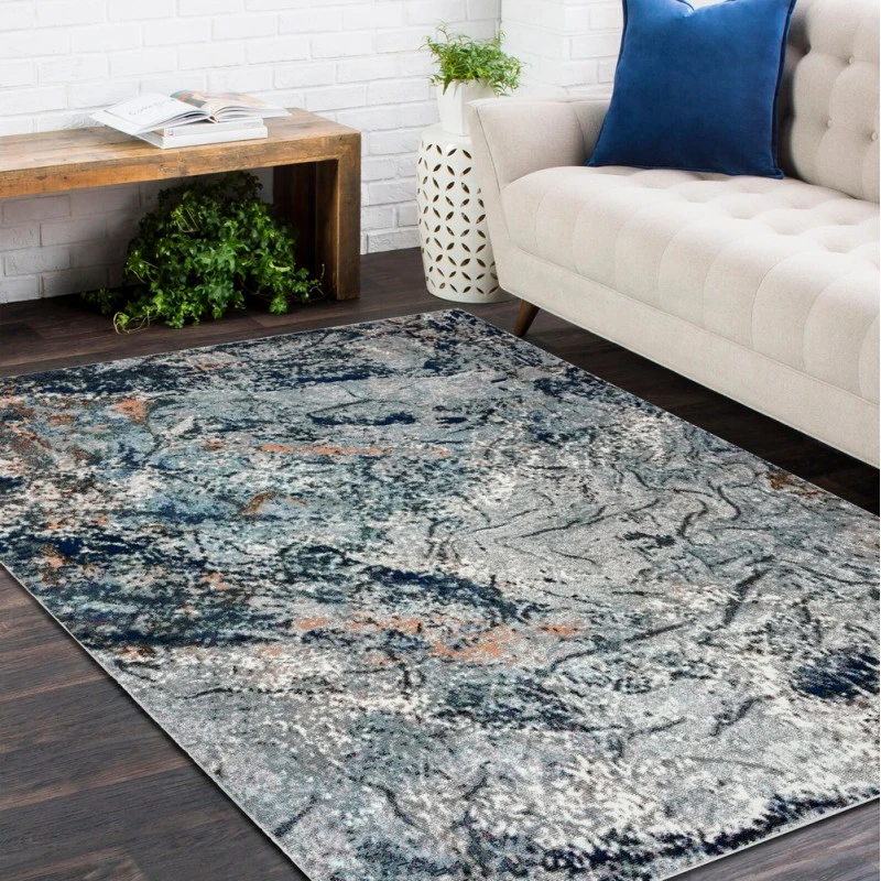 Rugs Town 81832 Gray/ Blue 5' X 7'6 Rect. Rug