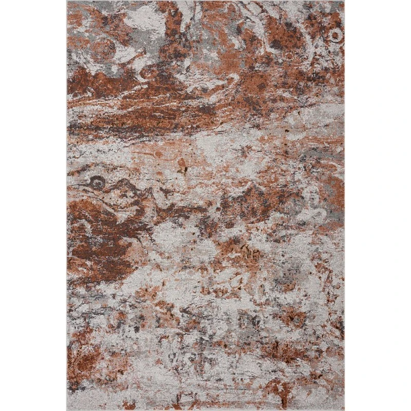 Rugs Town 81834 Gray/ Rust 5' X 7'6 Rect. Rug