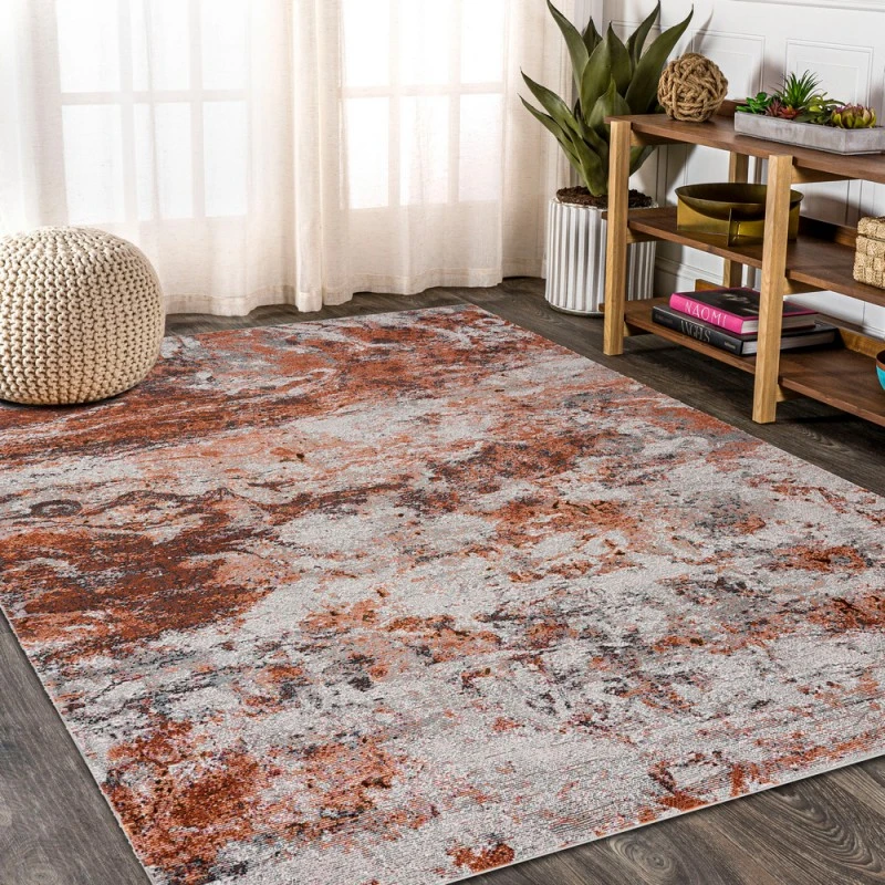 Rugs Town 81834 Gray/ Rust 5' X 7'6 Rect. Rug
