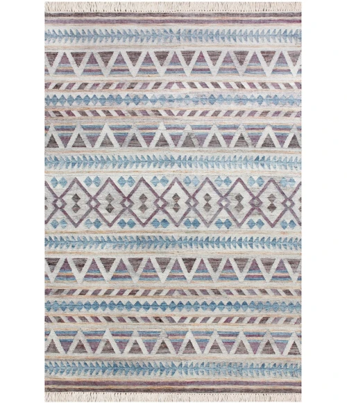 LR Home Nimroz Gray/Tan/Blue/Purple 81980 2 ft. X 3 ft. Rect. Rug