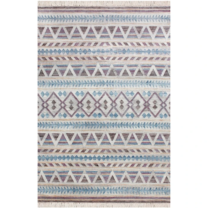 LR Home Nimroz Gray/Tan/Blue/Purple 81980 7 ft. 9 in. X 9 ft. 9 in. Rect. Rug
