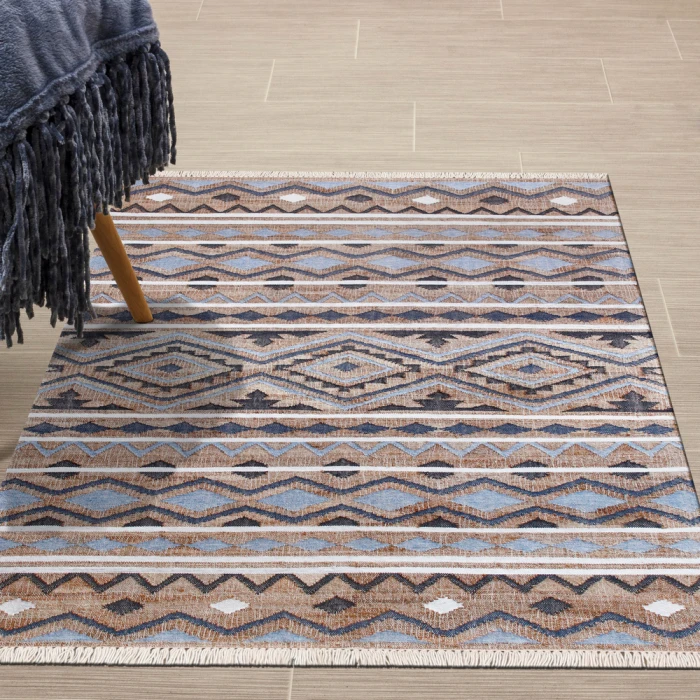 Rugs Town 81981 Blue/ Multi 7'9" X 9'9 Rect. Rug