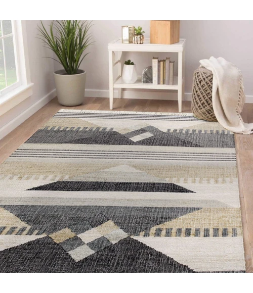 LR Home Nimroz Tan/Black/Blue/Gray/White 81984 2 ft. X 3 ft. Rect. Rug