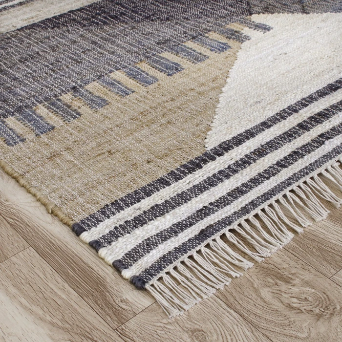 LR Home Nimroz Tan/Black/Blue/Gray/White 81984 6 ft. X 9 ft. Rect. Rug