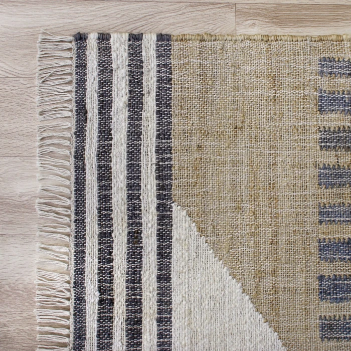 LR Home Nimroz Tan/Black/Blue/Gray/White 81984 6 ft. X 9 ft. Rect. Rug