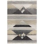 Rugs Town Tan/Black/Blue/Gray/White 81984 4 ft. X 6 ft. Rect. Rug